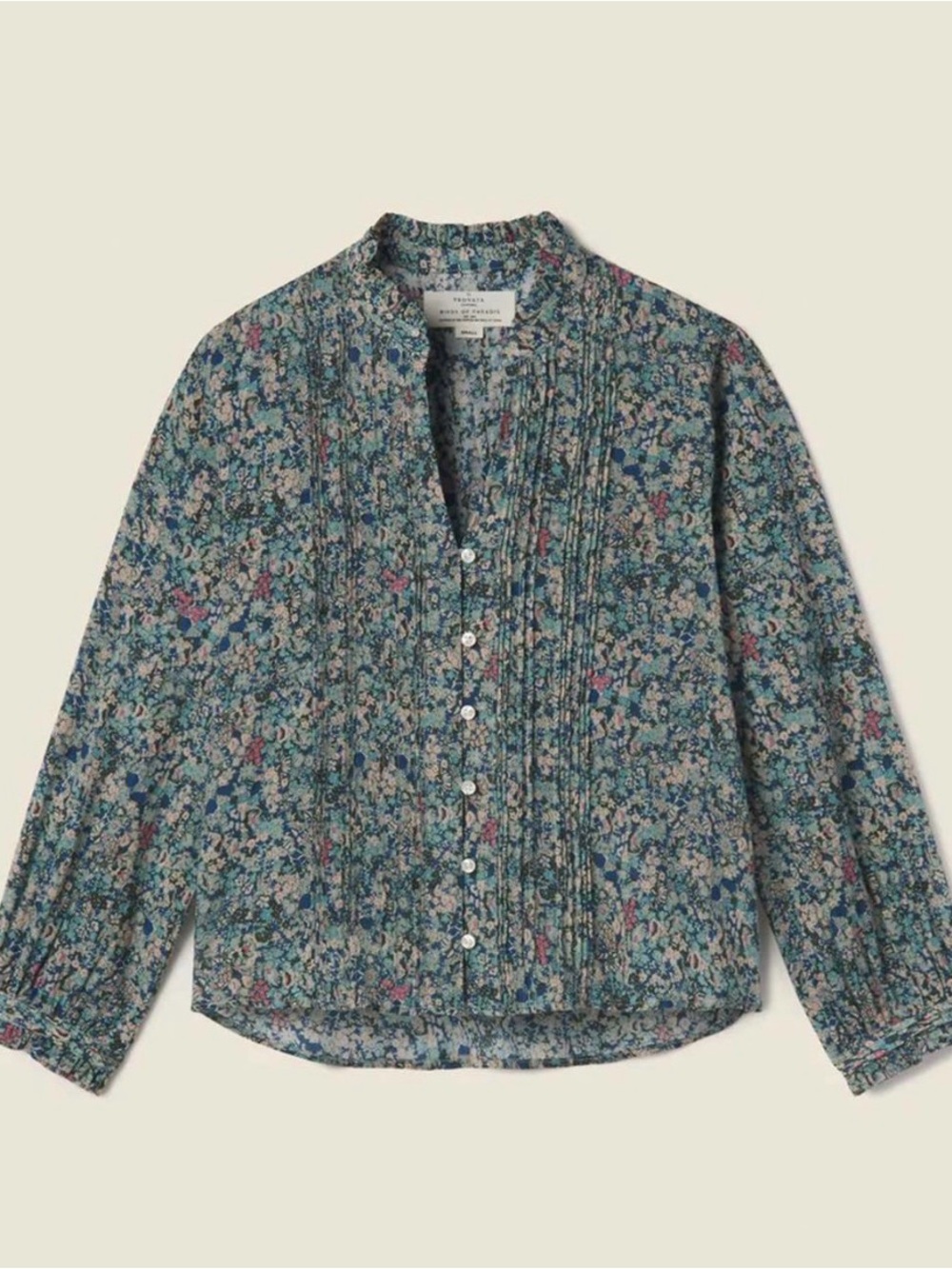 BNWT Trovata Birds of Paradis Finley Floral Pintuck Blouse size XS $288